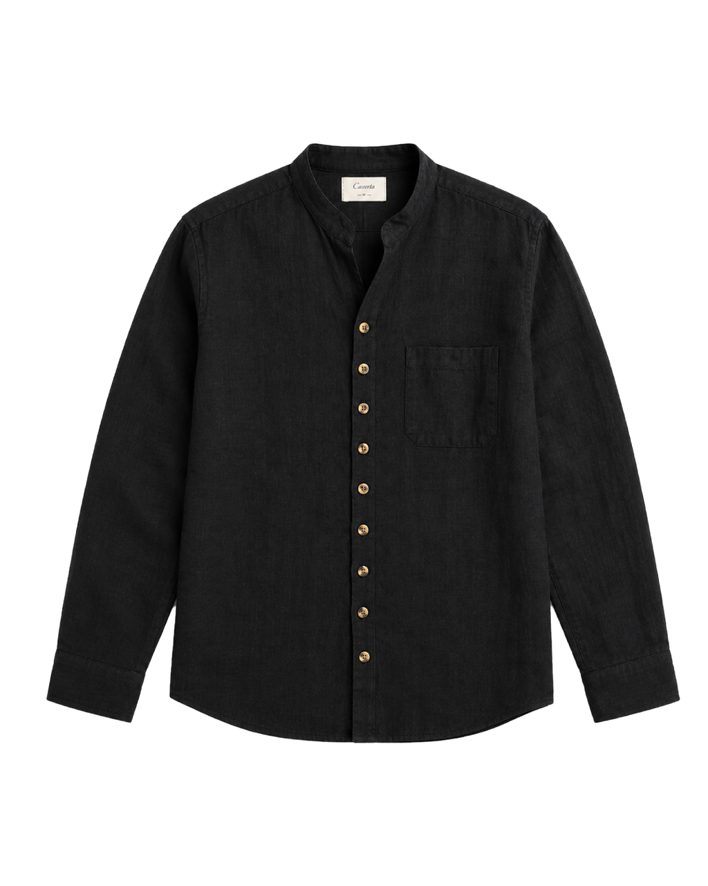 Black Trim Mandarin Shirt
