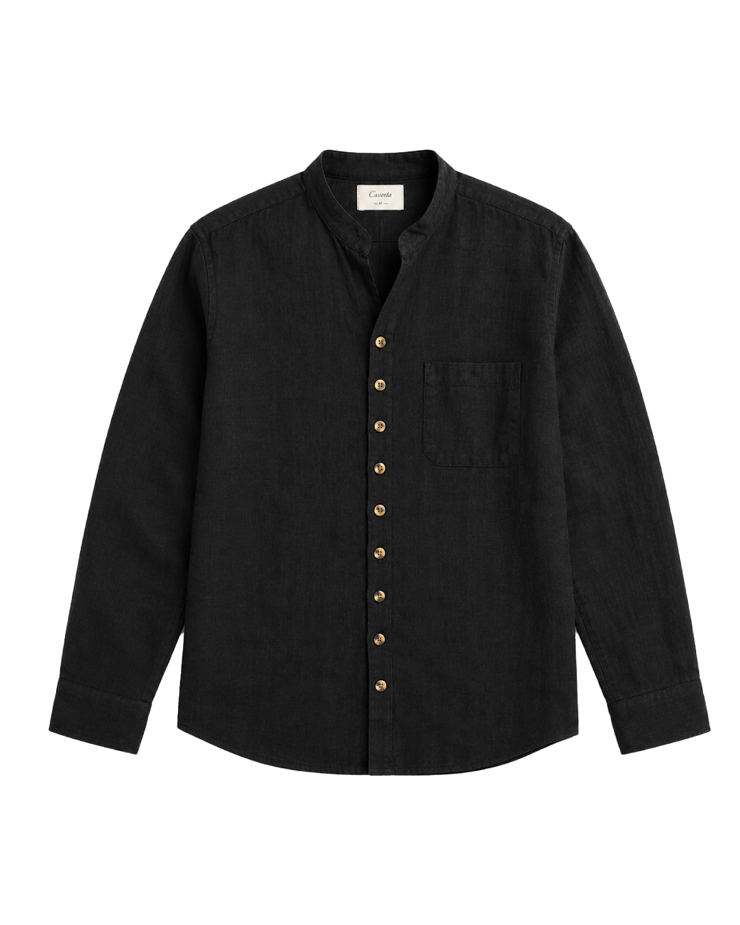 Black Trim Mandarin Shirt