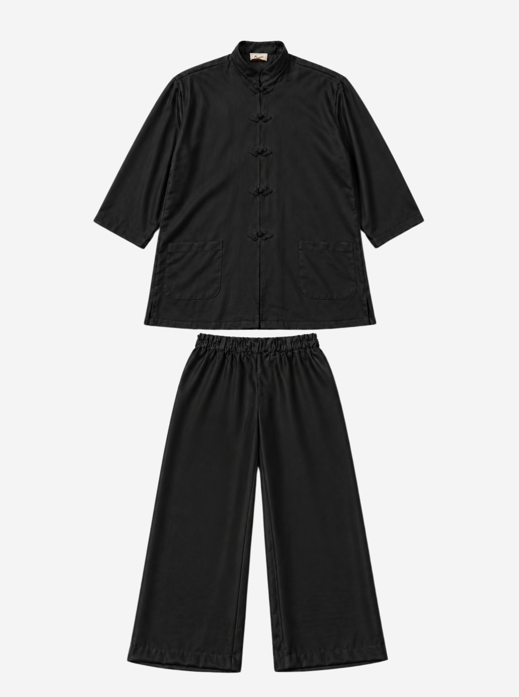 Black Frog Button Jacquard Co-Ord Set