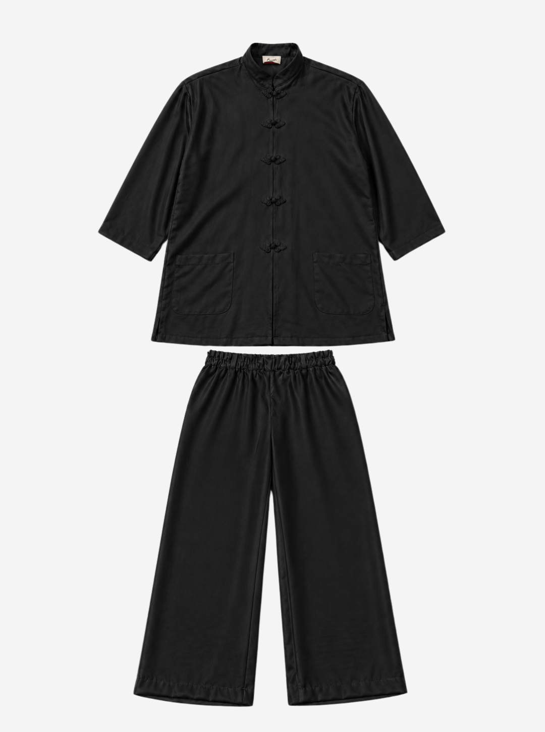 Black Frog Button Jacquard Co-Ord Set
