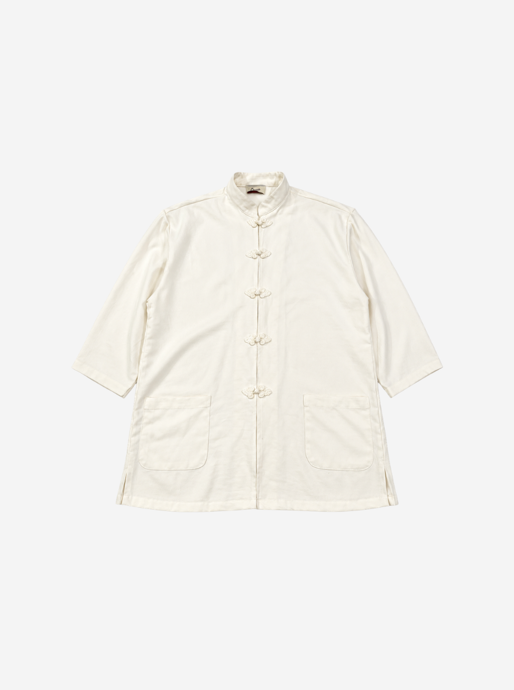 White Mandarin Collar Set
