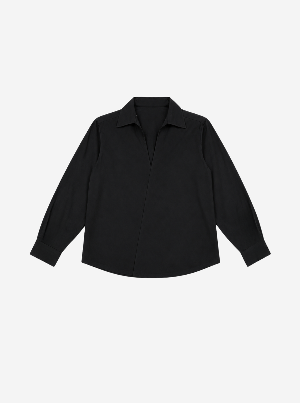 Black Asymmetric Placket Shirt