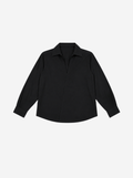 Black Asymmetric Placket Shirt