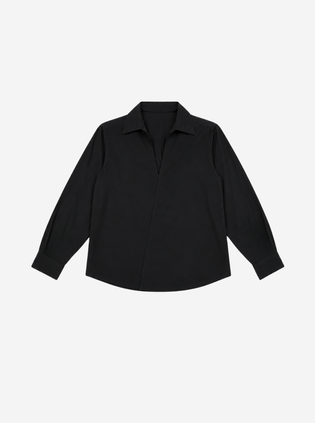 Black Asymmetric Placket Shirt