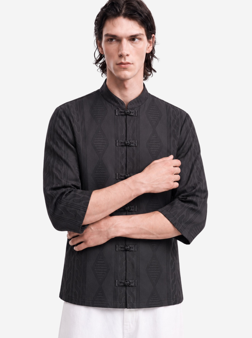 Black Jacquard Tang Shirt