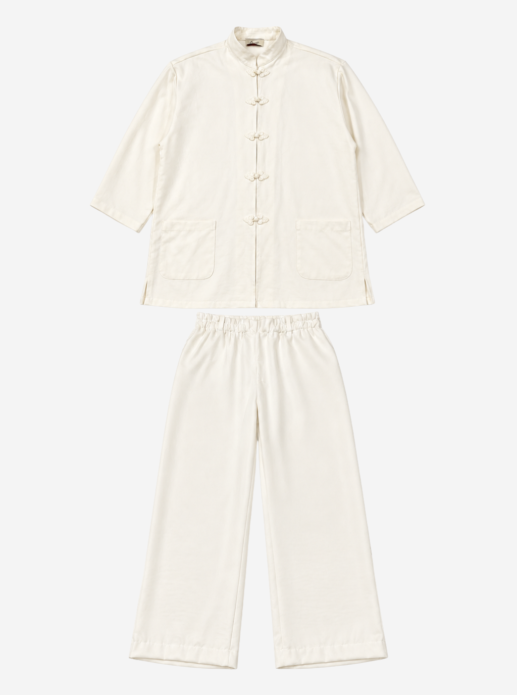 Off White Mandarin Collar Set