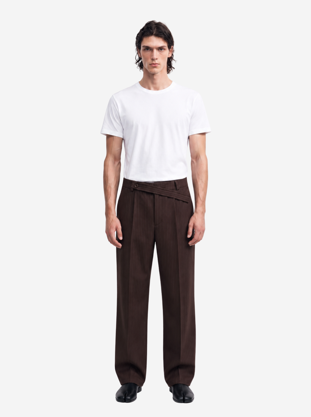 Chocolate Pinstripe Trousers