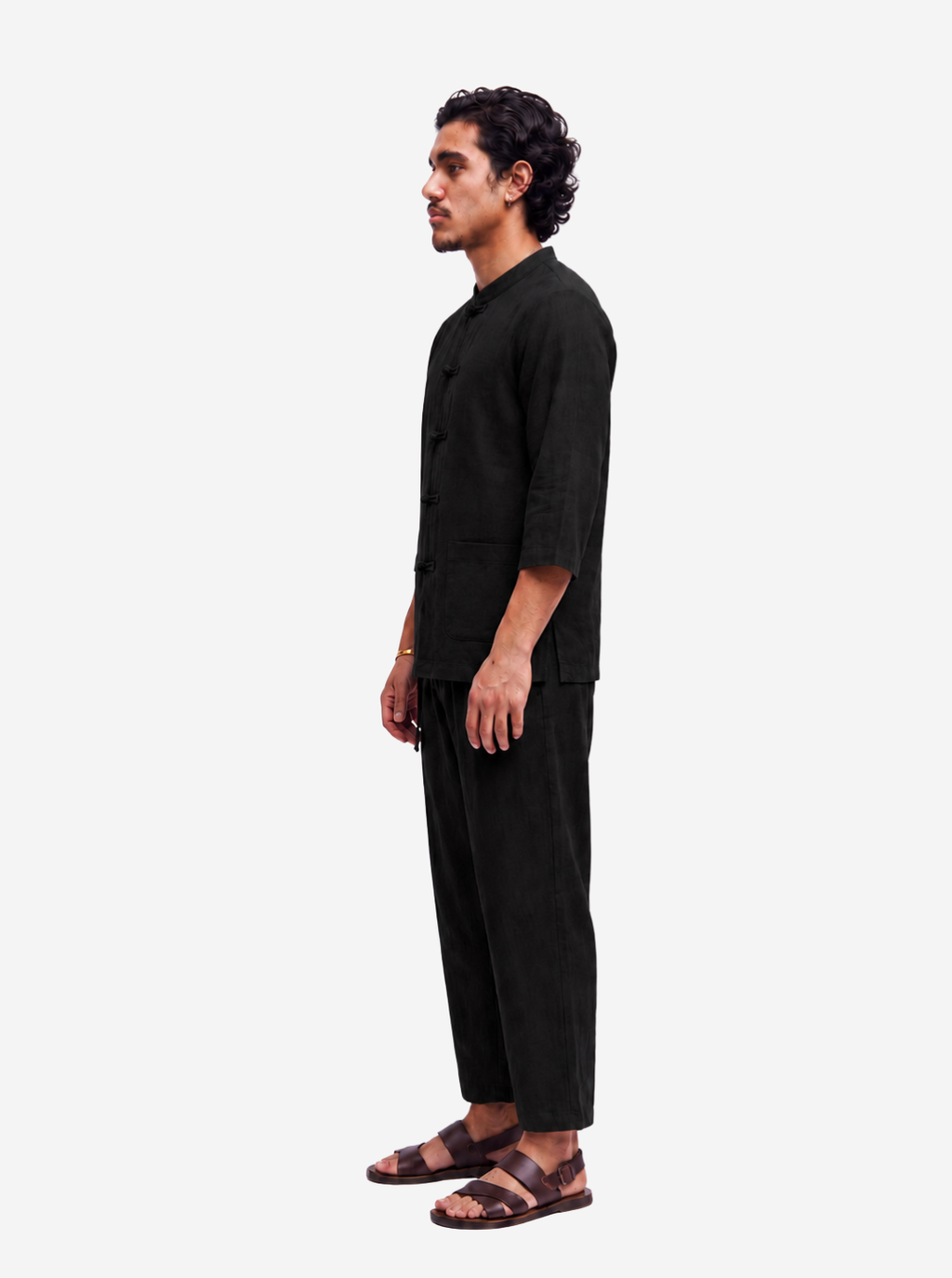 Black Frog Button Jacquard Co-Ord Set