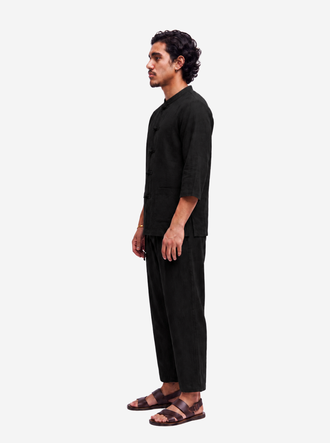 Black Frog Button Jacquard Co-Ord Set