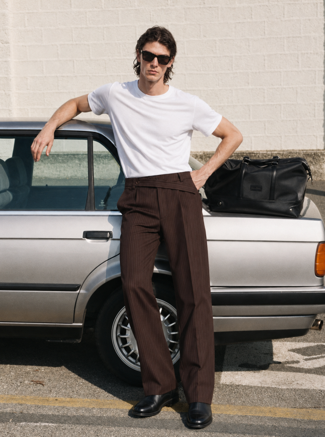 Chocolate Pinstripe Trousers