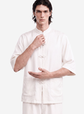 Off White Mandarin Collar Set
