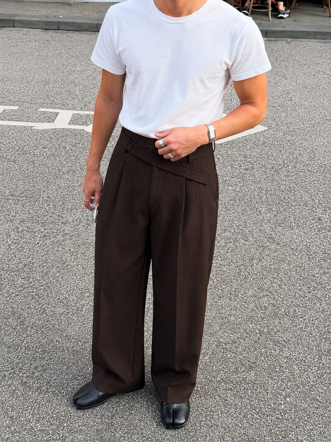 Chocolate Pinstripe Trousers