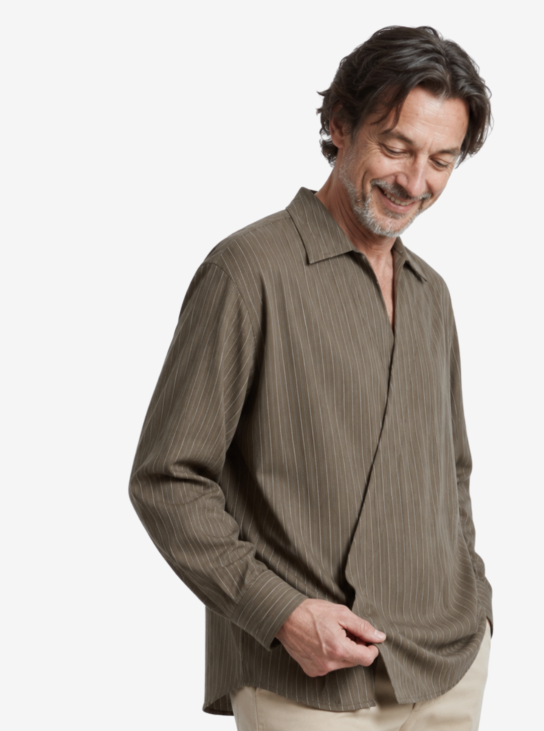 Olive Asymmetric Placket Shirt