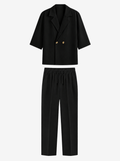 Black Double-Breasted Resort Set