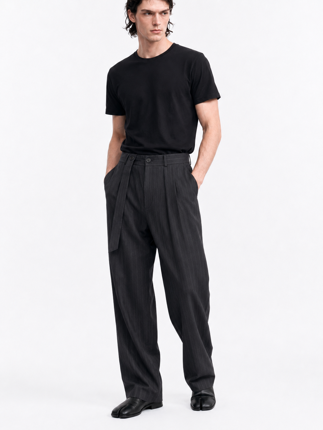 Black Pinstripe Trousers