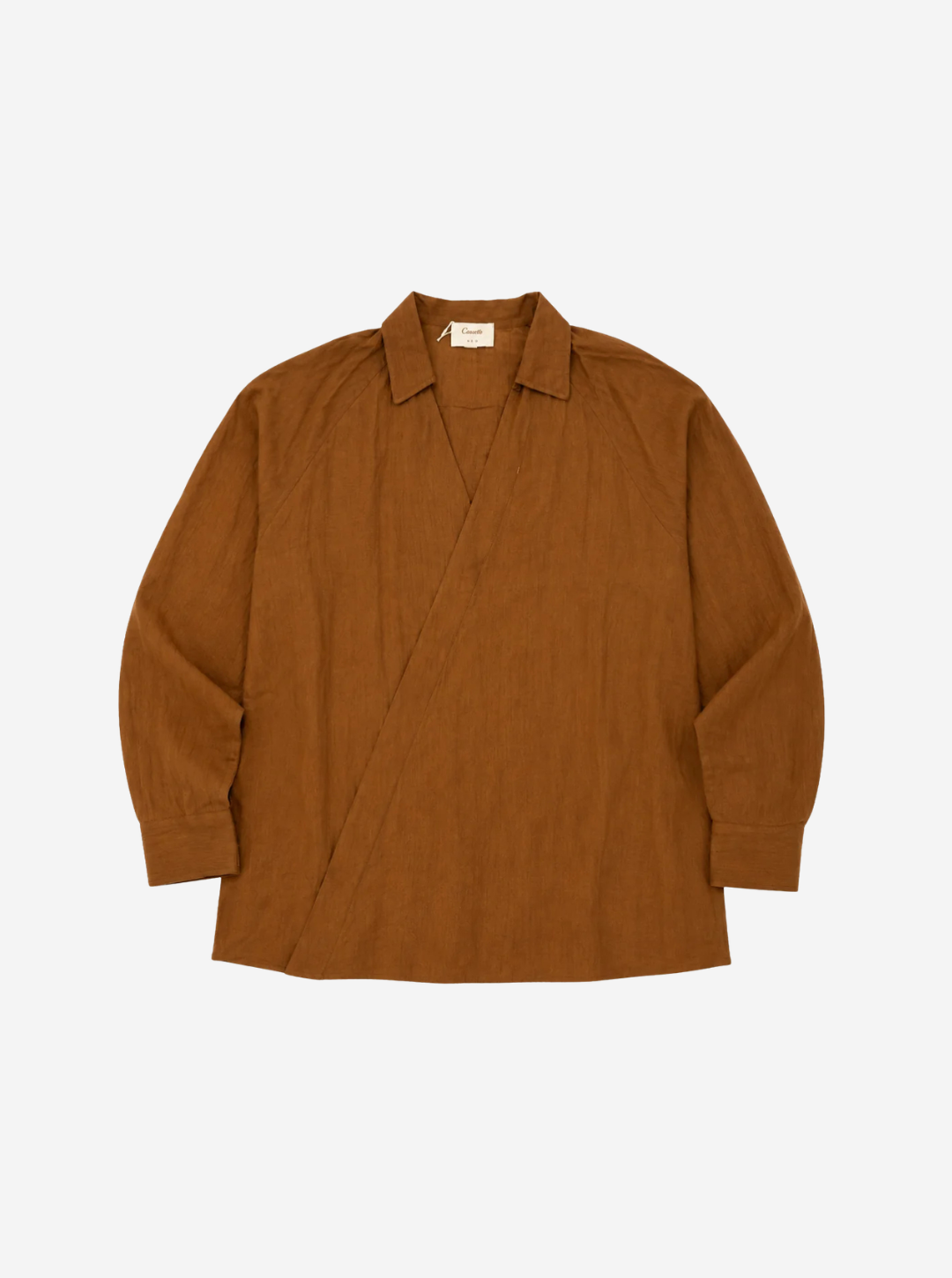 Brown Asymmetric Placket Shirt