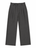 Grey plaid-Waist Trousers