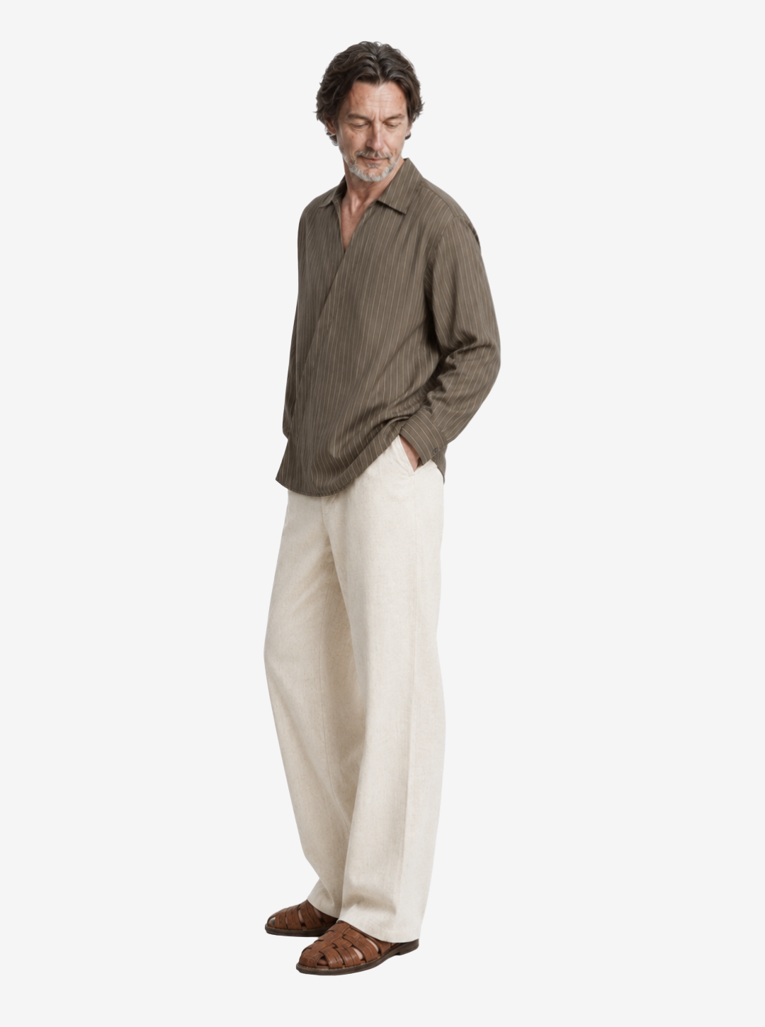Olive Asymmetric Placket Shirt
