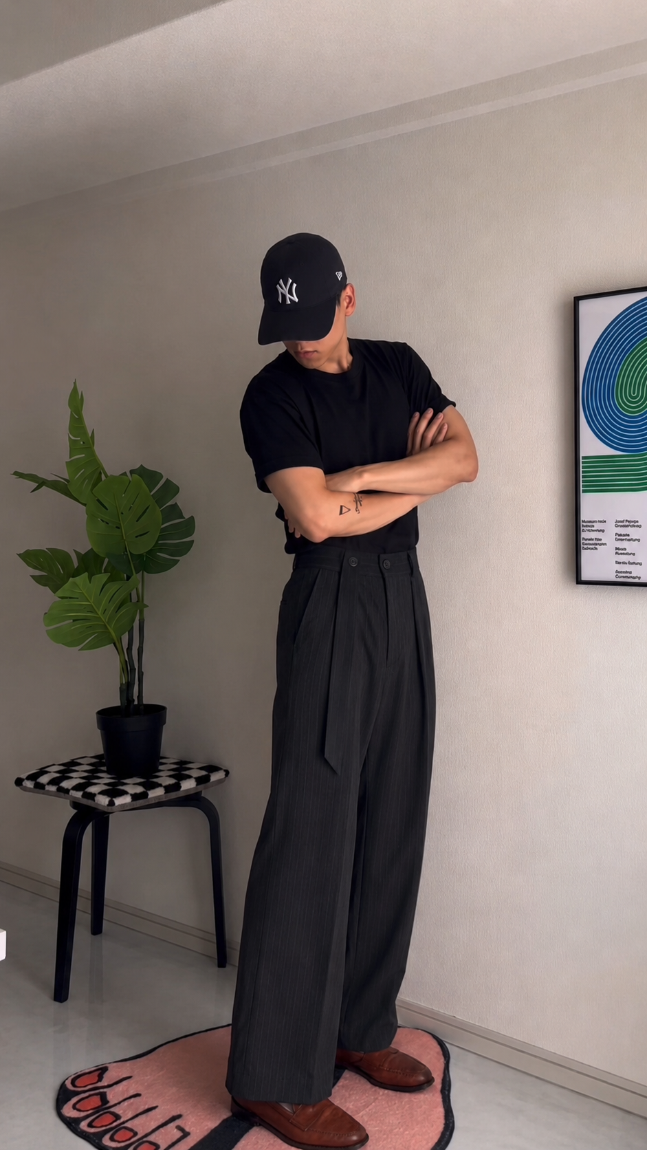 Black Pinstripe Trousers