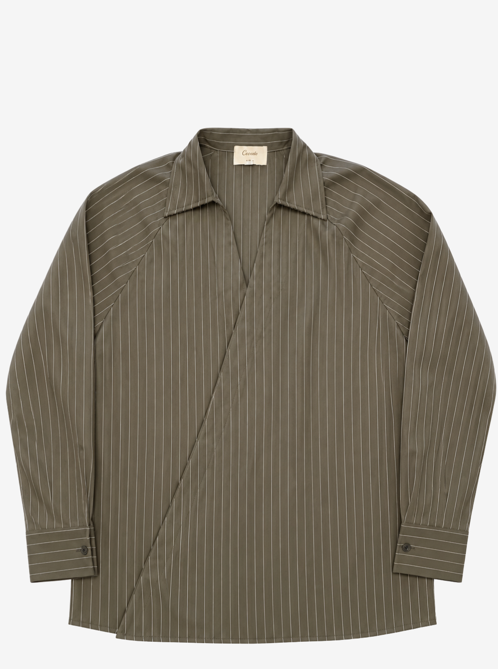 Olive Asymmetric Placket Shirt