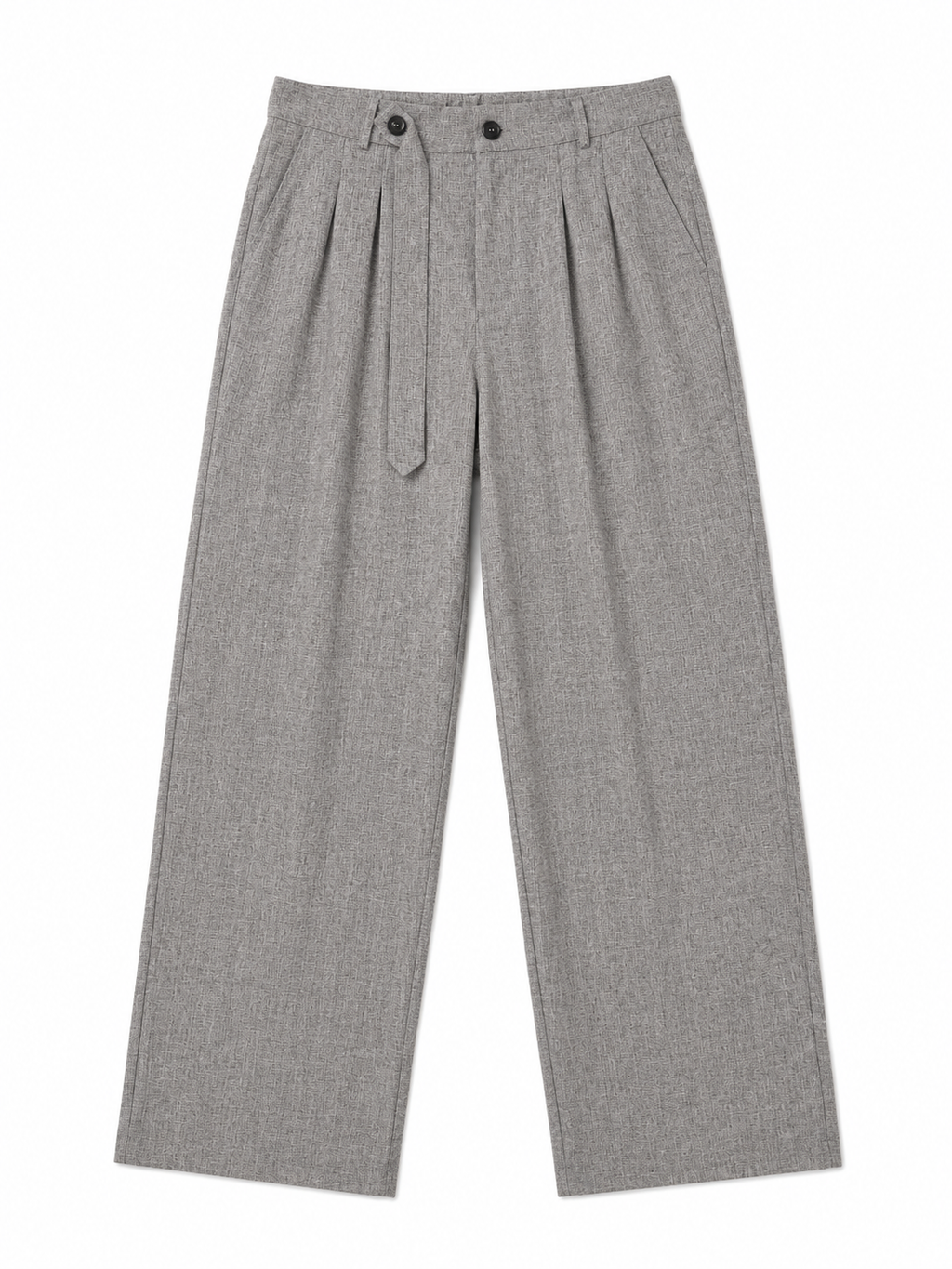 Gray Wrap-Waist Trousers