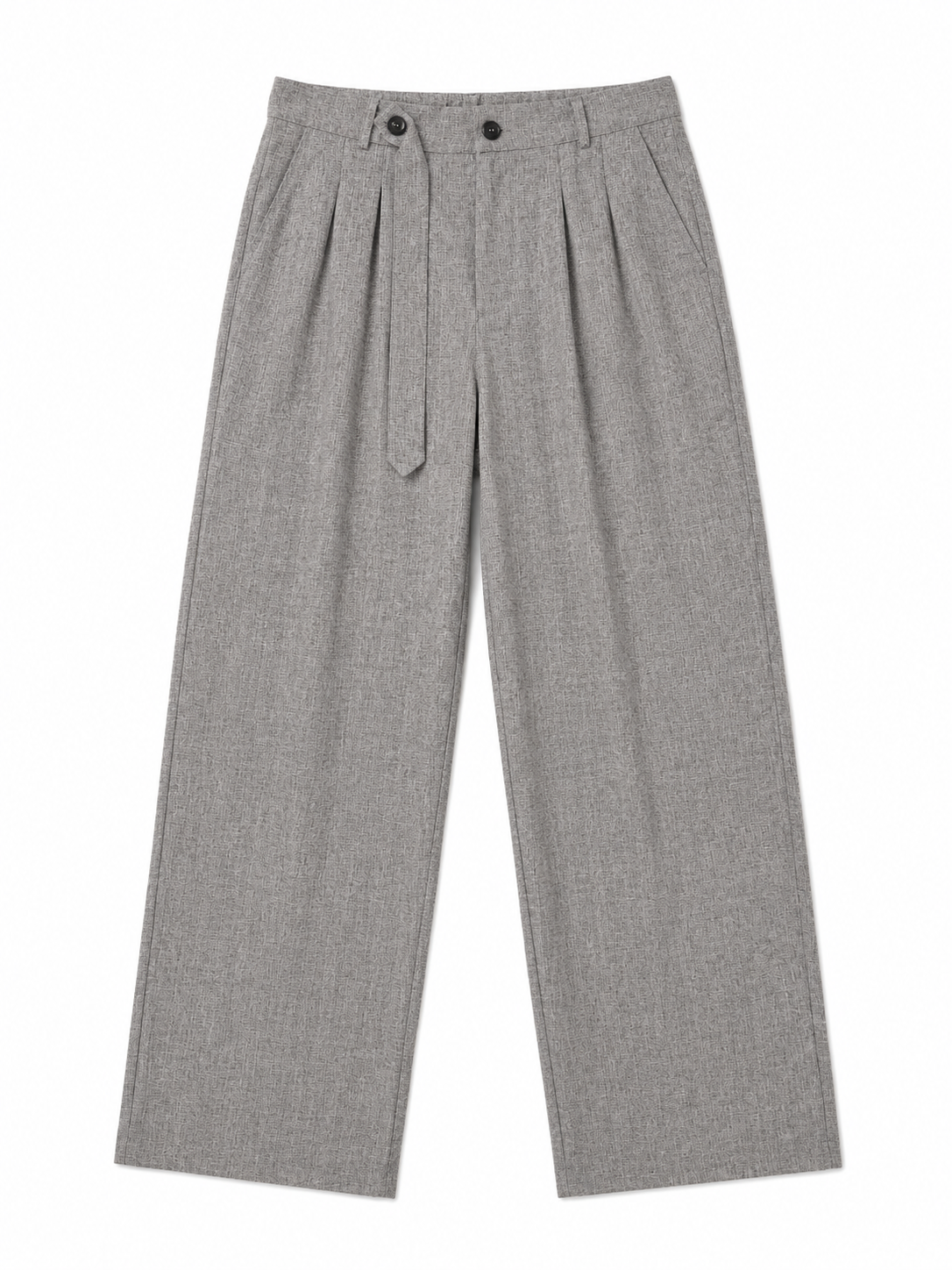 Gray Wrap-Waist Trousers