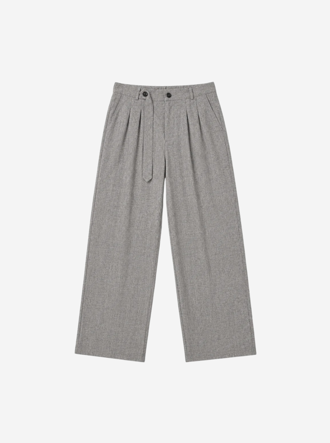 Gray Wrap-Waist Trousers